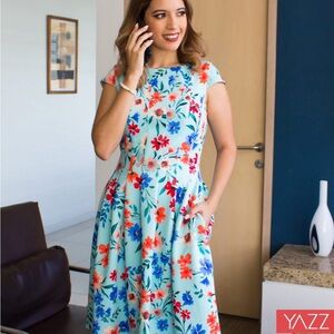 Calvin Klein Floral Multicolor Midi Dress